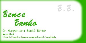 bence banko business card