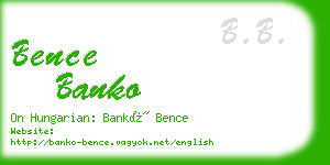 bence banko business card